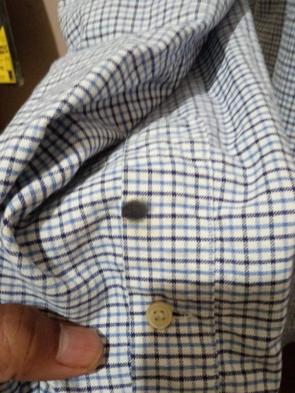 Ralph Lauren Men's Classic Fit Checkered Button Front Shirt Blue/White 3XLT - Picture 5 of 14